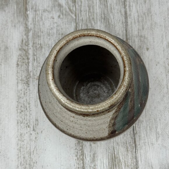 Vintage Stoneware Salt Glazed Hand Thrown Pottery Vase Signed MC 78 - Picture 5 of 6